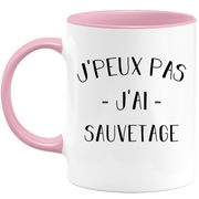 quotedazur - Mug Je Peux Pas J'ai Sauvetage - Cadeau Humour Sport - Idée Cadeau Original - Tasse Sauvetage - Idéal Pour Anniversaire Ou Noël