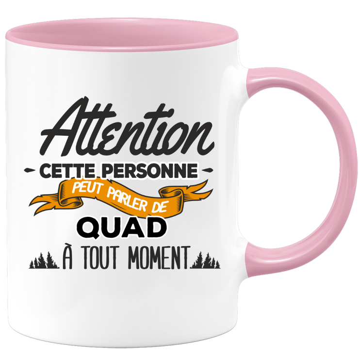 quotedazur - Mug Cette Personne Peut Parler De Quad À Tout Moment - Cadeau Humour Sport - Idée Cadeau Original     - Tasse Quad - Anniversaire Ou Noël