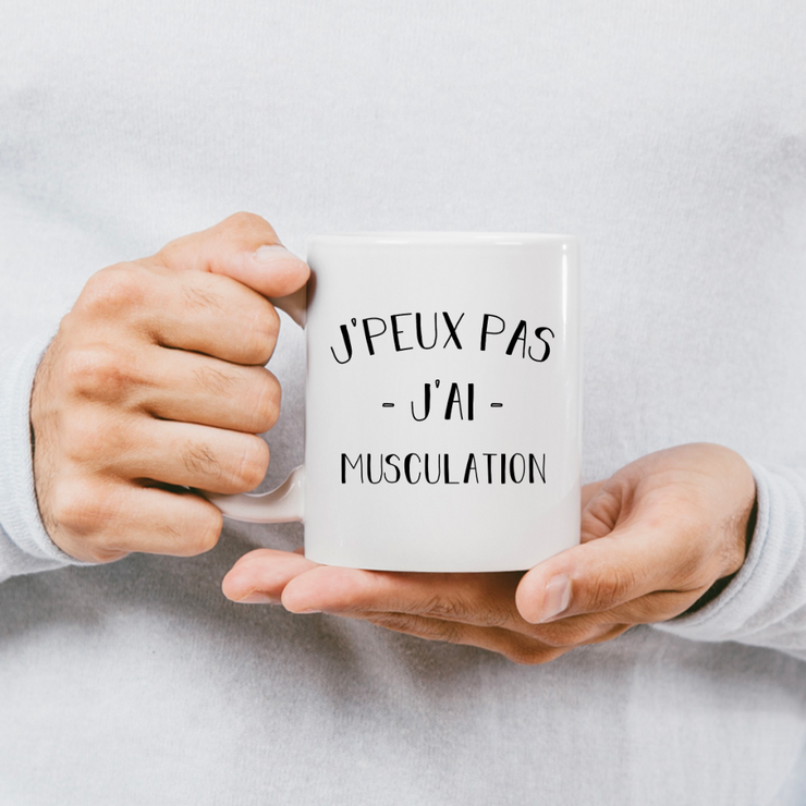 quotedazur - Mug Je Peux Pas J'ai Musculation - Cadeau Humour Sport - Idée Cadeau Original - Tasse Musculation - Idéal Pour Anniversaire Ou Noël