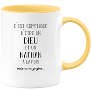 Nathan gift mug - Nathan god - Personalized first name gift Birthday Man Christmas departure colleague - Ceramic - White