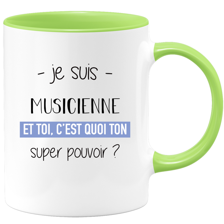 quotedazur - Mug Je Suis Musicienne Et Toi C'est Quoi Ton Super Pouvoir - Cadeau Humour Travail - Idée Cadeau Départ Collègue - Tasse Chef Musicienne - Idéal Pour Noël Au Bureau