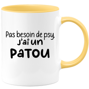 quotedazur - Mug Pas Besoin De Psy J'ai Un Patou - Cadeau Humour Chien - Tasse Originale Animaux Cadeau Noël Anniversaire