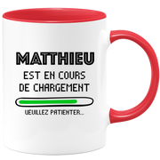 quotedazur - Mug Matthieu Est En Cours De Chargement Veuillez Patienter - Cadeau Matthieu Prénom Homme Personnalisé - Cadeau Annniversaire Noël Adolescent Collègue