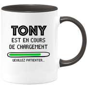 quotedazur - Mug Tony Est En Cours De Chargement Veuillez Patienter - Cadeau Tony Prénom Homme Personnalisé - Cadeau Annniversaire Noël Adolescent Collègue