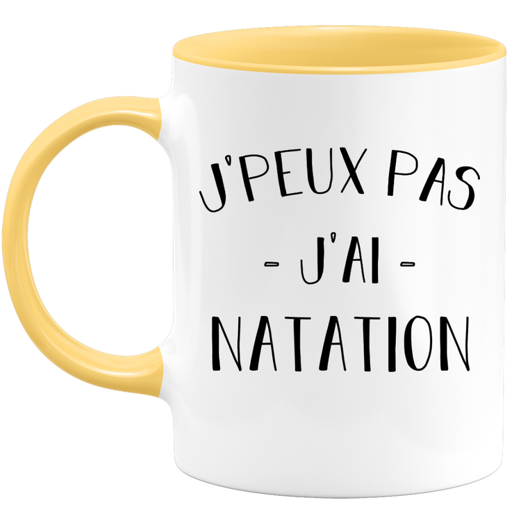 quotedazur - Mug Je Peux Pas J'ai Natation - Cadeau Humour Sport - Idée Cadeau Original - Tasse Natation - Idéal Pour Anniversaire Ou Noël