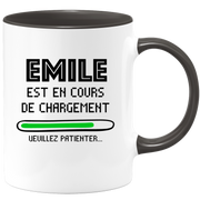 quotedazur - Mug Emile Est En Cours De Chargement Veuillez Patienter - Cadeau Emile Prénom Homme Personnalisé - Cadeau Annniversaire Noël Adolescent Collègue