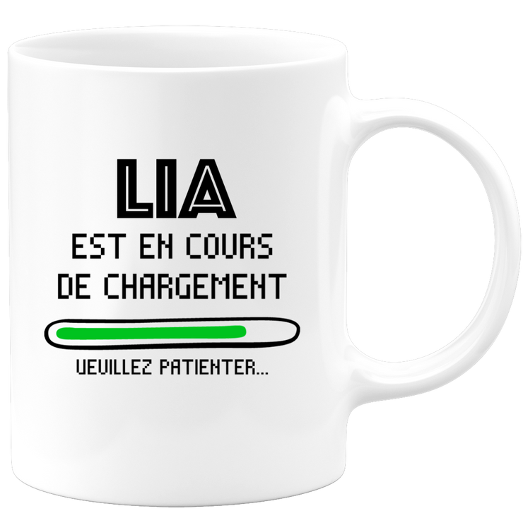 quotedazur - Mug Lia Est En Cours De Chargement Veuillez Patienter - Cadeau Lia Prénom Femme Personnalisé - Cadeau Annniversaire Noël Adolescent Collègue