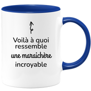 quotedazur - Mug Voilà À Quoi Ressemble Une Maraichère Incroyable - Cadeau Pour Maraichère - Cadeau Personnalisé Pour Femme - Cadeau Original Anniversaire Ou Noël