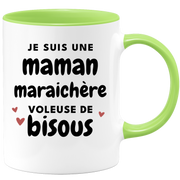 quotedazur - Mug Je Suis Une Maman Maraichère Voleuse De Bisous - Cadeau Fête Des Mères Original - Idée Cadeau Pour Anniversaire Maman - Cadeau Pour Future Maman Naissance