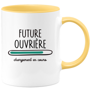 quotedazur - Mug Future Ouvriere Chargement En Cours - Cadeau Humour Promotion Travail - Idée Cadeau Départ Collègue - Tasse Chef Ouvriere - Idéal Pour Noël Au Bureau