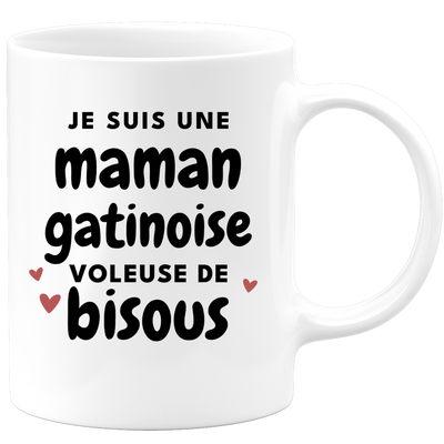 quotedazur - Mug Je Suis Une Maman Gatinoise Voleuse De Bisous - Cadeau Pour Gatinoise - Cadeau Personnalisé Pour Femme - Cadeau Original Pour Anniversaire, Noël, Future Maman Naissance