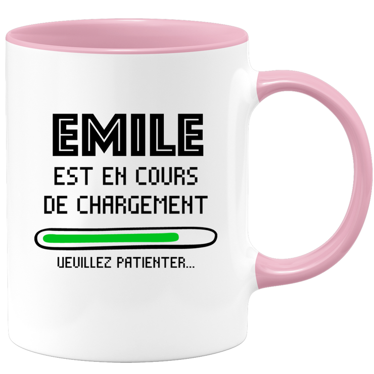 quotedazur - Mug Emile Est En Cours De Chargement Veuillez Patienter - Cadeau Emile Prénom Homme Personnalisé - Cadeau Annniversaire Noël Adolescent Collègue