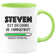 quotedazur - Mug Steven Est En Cours De Chargement Veuillez Patienter - Cadeau Steven Prénom Homme Personnalisé - Cadeau Annniversaire Noël Adolescent Collègue