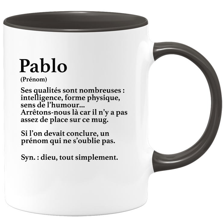 Mug Gift Pablo - definition Pablo - Personalized first name gift Birthday Man Christmas departure colleague - Ceramic - White