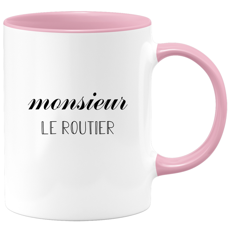 quotedazur - Mug Monsieur Le Routier - Cadeau Humour Métier Travail  - Idée Cadeau Routier Pot De Départ Chef Mutation - Tasse Cadeau Retraite Noël Au Bureau