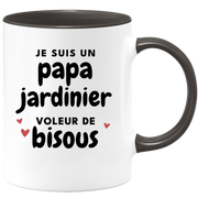 quotedazur - Mug Je Suis Un Papa Jardinier Voleur De Bisous - Cadeau Fête Des Pères Original - Idée Cadeau Pour Anniversaire Papa - Cadeau Pour Futur Papa Naissance