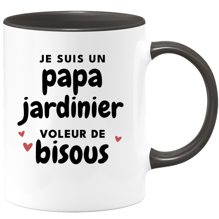 quotedazur - Mug Je Suis Un Papa Jardinier Voleur De Bisous - Cadeau Fête Des Pères Original - Idée Cadeau Pour Anniversaire Papa - Cadeau Pour Futur Papa Naissance