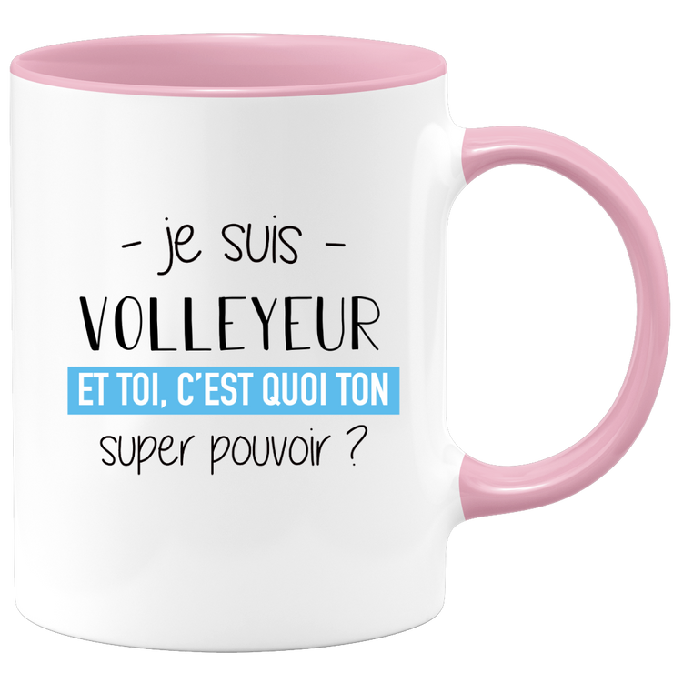 quotedazur - Mug Je Suis Volleyeur Et Toi C'est Quoi Ton Super Pouvoir - Cadeau Humour Travail - Idée Cadeau Départ Collègue - Tasse Chef Volleyeur - Idéal Pour Noël Au Bureau