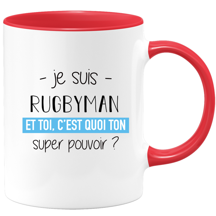 Super power rugbyman mug - ideal funny humor rugbyman gift for men for birthday