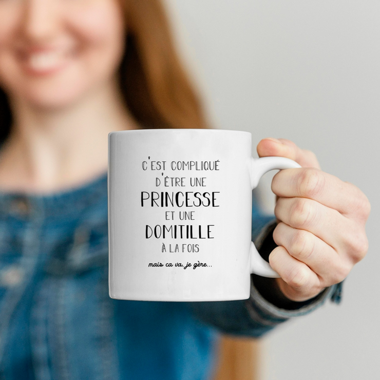 Domitilla gift mug - complicated to be a princess and a Domitilla - Personalized first name gift Birthday woman Christmas departure colleague