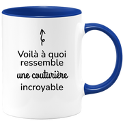 quotedazur - Mug Voilà À Quoi Ressemble Une Couturière Incroyable - Cadeau Pour Couturière - Cadeau Personnalisé Pour Femme - Cadeau Original Anniversaire Ou Noël