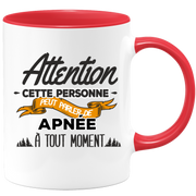 quotedazur - Mug Cette Personne Peut Parler De Apnée À Tout Moment - Cadeau Humour Sport - Idée Cadeau Original     - Tasse Apnée - Anniversaire Ou Noël