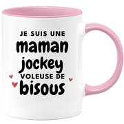 quotedazur - Mug Je Suis Une Maman Jockey Voleuse De Bisous - Cadeau Fête Des Mères Original - Idée Cadeau Pour Anniversaire Maman - Cadeau Pour Future Maman Naissance