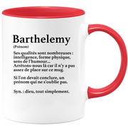 quotedazur - Mug Définition Prénom Barthelemy Dieu Tout Simplement - Cadeau Humour Prénom - Idée Cadeau Famille Saint Valentin - Tasse Prénom Barthelemy