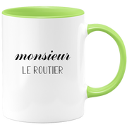 quotedazur - Mug Monsieur Le Routier - Cadeau Humour Métier Travail  - Idée Cadeau Routier Pot De Départ Chef Mutation - Tasse Cadeau Retraite Noël Au Bureau