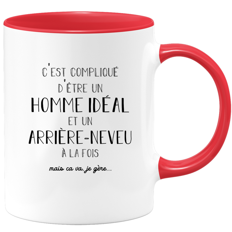 quotedazur - Mug C'est Compliqué D'Être Un Homme Idéal Et Un Arrière Neveu Mais Ça Va Je Gère - Cadeau Humoristique Famille, Anniversaire