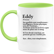 Mug Gift Eddy - definition Eddy - Personalized first name gift Birthday Man Christmas departure colleague - Ceramic - White