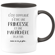 quotedazur - Mug Princesse Et Maraichere A La Fois Mais Je Gère - Tasse Cadeau Femme Travail Fête Des Mères Anniversaire - Cadeau Départ ou Noël Pour Une Maraichere