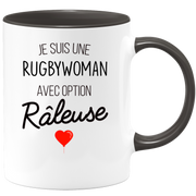 quotedazur - Mug Je Suis Une Rugbywoman Avec Option Râleuse - Cadeau Idéal Pour Rugbywoman - Cadeau Personnalisé Pour Femme - Cadeau Original Pour Anniversaire Ou Noël