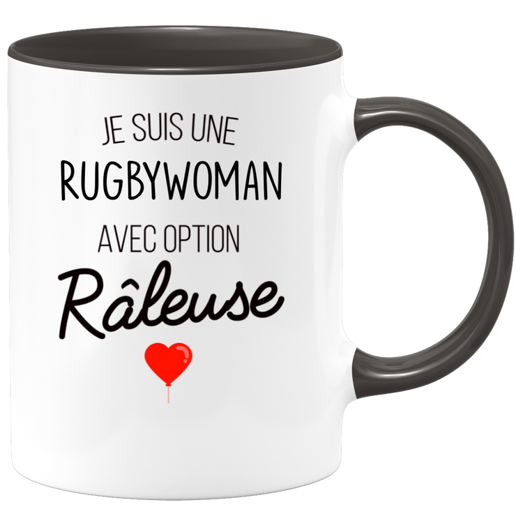 quotedazur - Mug Je Suis Une Rugbywoman Avec Option Râleuse - Cadeau Idéal Pour Rugbywoman - Cadeau Personnalisé Pour Femme - Cadeau Original Pour Anniversaire Ou Noël