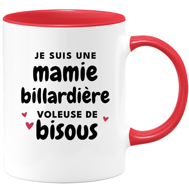 quotedazur - Mug Je Suis Une Mamie Billardière Voleuse De Bisous - Cadeau Fête Des Grand Mères Original - Idée Cadeau Pour Anniversaire Mémé Billard - Cadeau Future Mamy Naissance