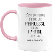 quotedazur - Mug Prénom Fantine Compliqué D'Être Une Princesse Et Une Fantine Mais Ca Va Je Gère - Cadeau Humour Prénom - Idée Cadeau  Saint Valentin - Tasse Prénom Fantine - Idéal Pour Noël