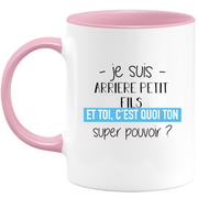 quotedazur - Mug Je Suis Arriere petit fils Et Toi C'est Quoi Ton Super Pouvoir - Cadeau Humour Travail - Idée Cadeau Départ Collègue - Tasse Chef Arriere petit fils - Idéal Pour Noël Au Bureau