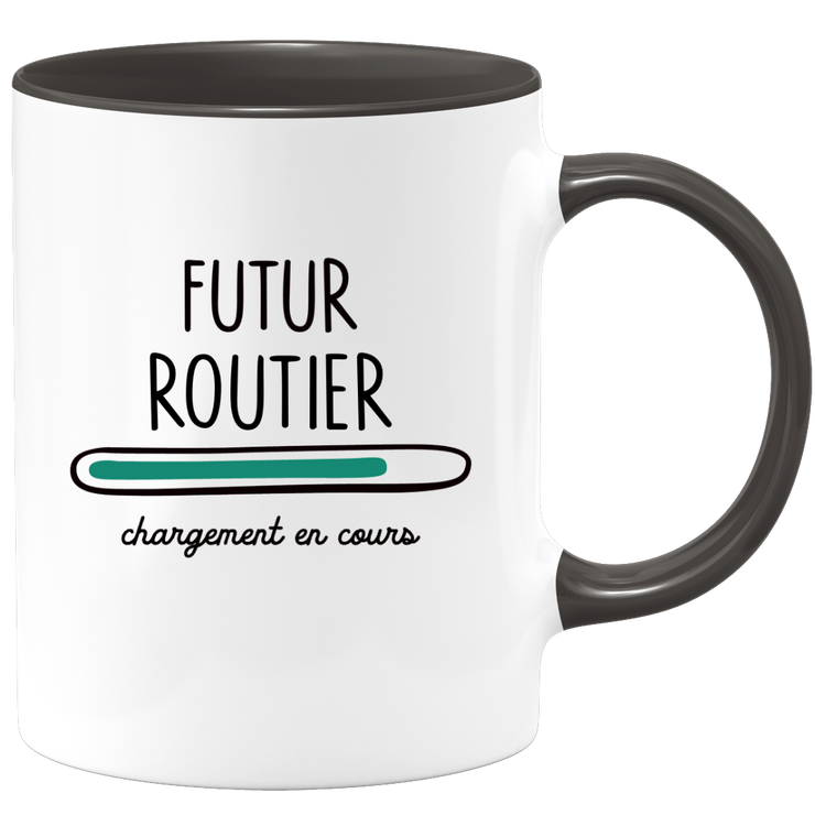 quotedazur - Mug Futur Routier Chargement En Cours - Cadeau Humour Métier Travail  - Idée Cadeau Routier Pot De Départ Chef Mutation - Tasse Cadeau Noël Bureau