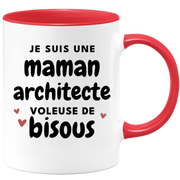 quotedazur - Mug Je Suis Une Maman Architecte Voleuse De Bisous - Cadeau Fête Des Mères Original - Idée Cadeau Pour Anniversaire Maman - Cadeau Pour Future Maman Naissance