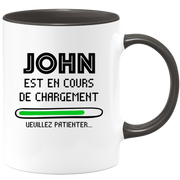 quotedazur - Mug John Est En Cours De Chargement Veuillez Patienter - Cadeau John Prénom Homme Personnalisé - Cadeau Annniversaire Noël Adolescent Collègue