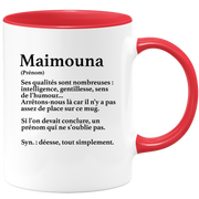 Maïmouna Gift Mug - Maïmouna definition - Personalized first name gift Birthday Woman Christmas departure colleague - Ceramic - White