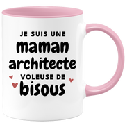 quotedazur - Mug Je Suis Une Maman Architecte Voleuse De Bisous - Cadeau Fête Des Mères Original - Idée Cadeau Pour Anniversaire Maman - Cadeau Pour Future Maman Naissance