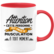 quotedazur - Mug Cette Personne Peut Parler De Musculation À Tout Moment - Cadeau Humour Sport - Idée Cadeau Original     - Tasse Musculation - Anniversaire Ou Noël