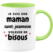 quotedazur - Mug Je Suis Une Maman Saint-Jeannoise Voleuse De Bisous - Cadeau Pour Saint-Jeannoise - Cadeau Personnalisé Pour Femme - Cadeau Original Pour Anniversaire, Noël, Future Maman Naissance