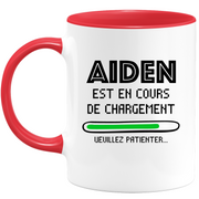 quotedazur - Mug Aiden Est En Cours De Chargement Veuillez Patienter - Cadeau Aiden Prénom Homme Personnalisé - Cadeau Annniversaire Noël Adolescent Collègue