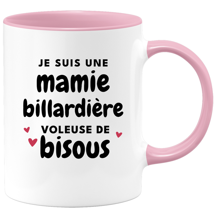 quotedazur - Mug Je Suis Une Mamie Billardière Voleuse De Bisous - Cadeau Fête Des Grand Mères Original - Idée Cadeau Pour Anniversaire Mémé Billard - Cadeau Future Mamy Naissance