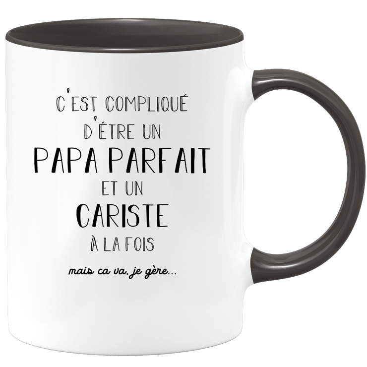 quotedazur - Mug Papa Parfait Et Cariste A La Fois Mais Je Gère - Tasse Cadeau Papa Fête Des Pères Anniversaire - Cadeau Pour Jeune Ou Futur Papa Suite À Une Naissance