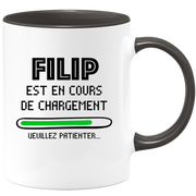 Mug Filip Is Loading Please Wait - Personalized First Name Filip Gift