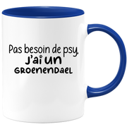 quotedazur - Mug Pas Besoin De Psy J'ai Un Groenendael - Cadeau Humour Chien - Tasse Originale Animaux Cadeau Noël Anniversaire