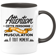 quotedazur - Mug Cette Personne Peut Parler De Musculation À Tout Moment - Cadeau Humour Sport - Idée Cadeau Original     - Tasse Musculation - Anniversaire Ou Noël